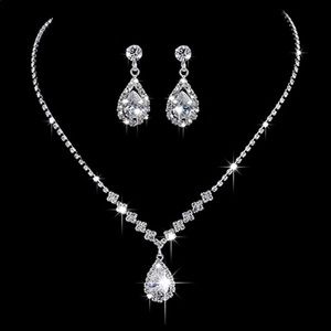 2pc Diamond rhinestones necklace & earrings set
